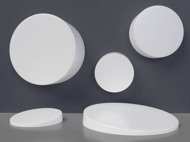 istock Abstract white background with geometric shape minimal concept. 3d rendering 1417164421