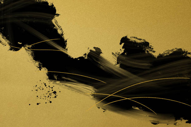 A golden background for the New Year with an image of strength in the brushstrokes. Celebrate leaps and successes. A golden background for the New Year with an image of strength in the brushstrokes. Celebrate leaps and successes. new years day photos stock pictures, royalty-free photos & images