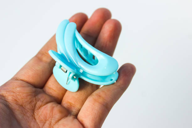 Blue-colored Jaws Hair Clip Isolated on a White Background