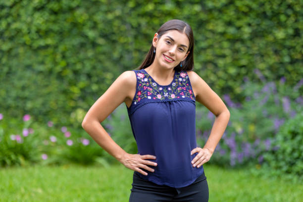 istock Happy brunette woman 1417169054