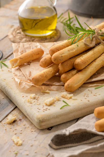 Traditional Italian Breadsticks Grissini Stock Photo - Download Image ...