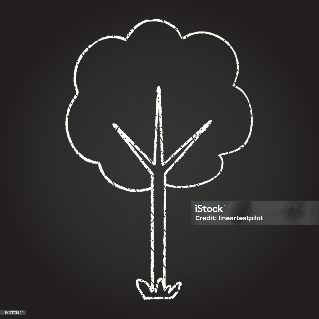 Chalk Fall Tree Tree Chalk Drawing Stock Illustration - Download Image Now - Autumn ...