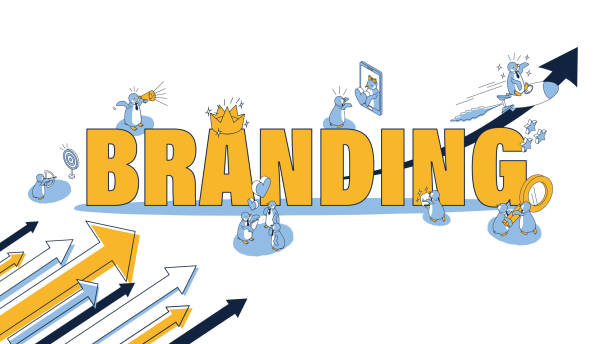 istock Isometric illustration with the image of branding 1417183173
