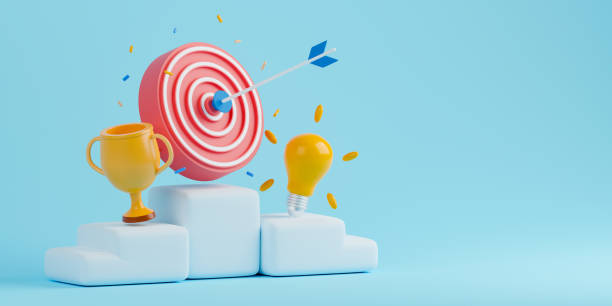 istock Concept business goal and achievement 3d render. 1417187361