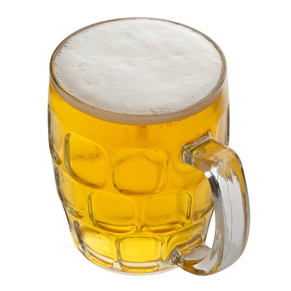 Glass of Cold Beer isolated on white background.