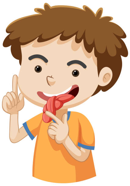 ilustrações de stock, clip art, desenhos animados e ícones de boy cartoon character with tongue twister - boyhood