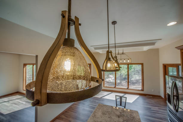 istock Farmhouse style pendant lights in new kitchen 1417190127