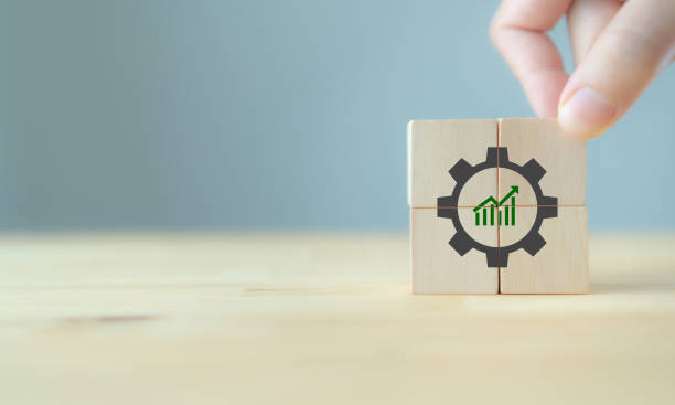 istock Operational excellence and efficiency concept. Strategies for business  growth and competitive advantage. Lean cost, productivity growth. Productive people and talent management. Business adaptation. 1417191897