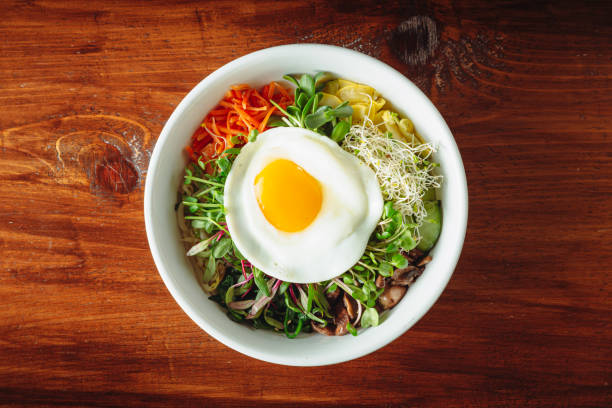istock Korean Traditional Dish Bi Bim Bap with Microgreen Salad 1417192165