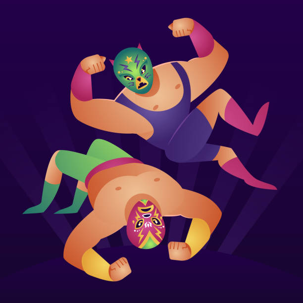 Mexican wrestler illustration design Vector illustration Mexican wrestler illustration design Vector illustration. wrestlers uniform stock illustrations