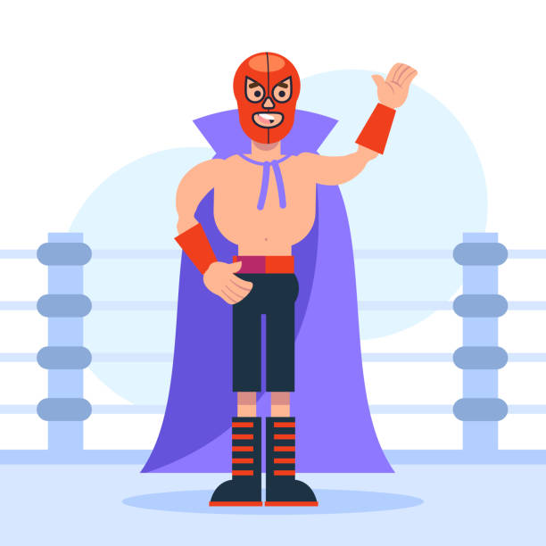 Mexican wrestler illustration design Vector illustration Mexican wrestler illustration design Vector illustration. wrestlers uniform stock illustrations