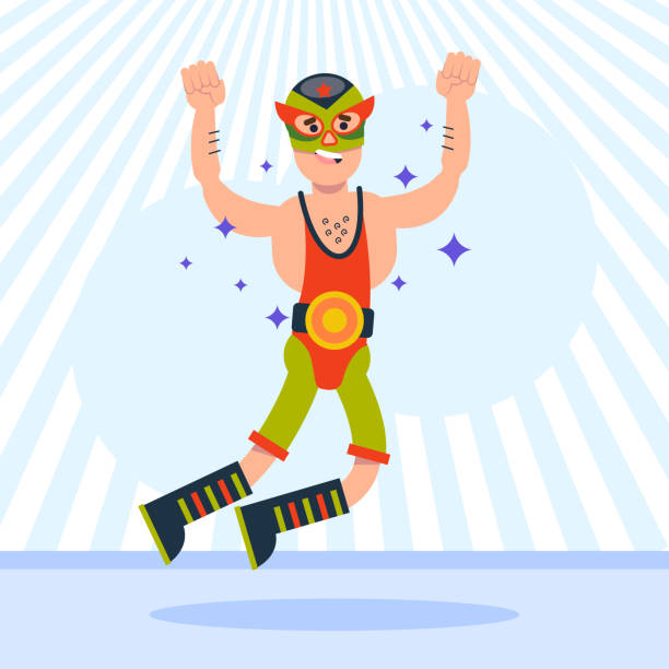 Mexican wrestler illustration design Vector illustration Mexican wrestler illustration design Vector illustration. wrestlers uniform stock illustrations