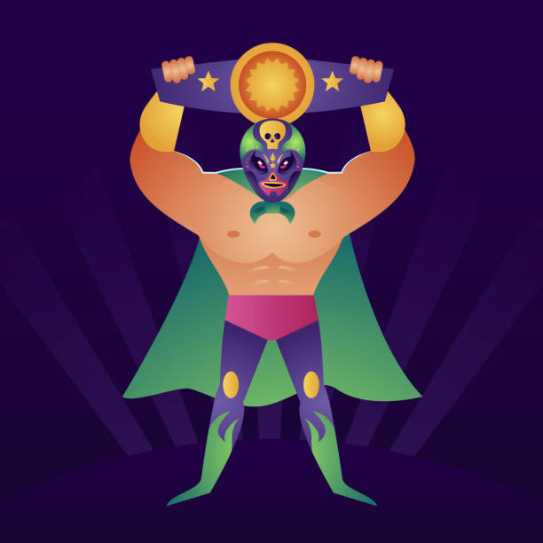 Mexican wrestler illustration design Vector illustration Mexican wrestler illustration design Vector illustration. wrestlers uniform stock illustrations