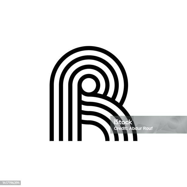 Modern Monogram R Modern Letter R Monogram Logo Design Stock Illustration - Download ...