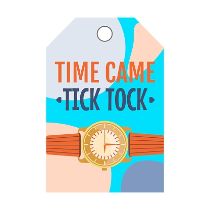 Watch. Shop Text Example Watches Shop Tag Wristwatches Vector Illustration With Motivational ...