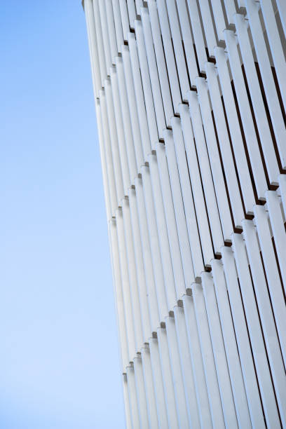 istock Corner of a modern steel building with geometric surface 1417199138