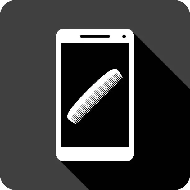 Vector illustration of Comb Smartphone Icon Silhouette