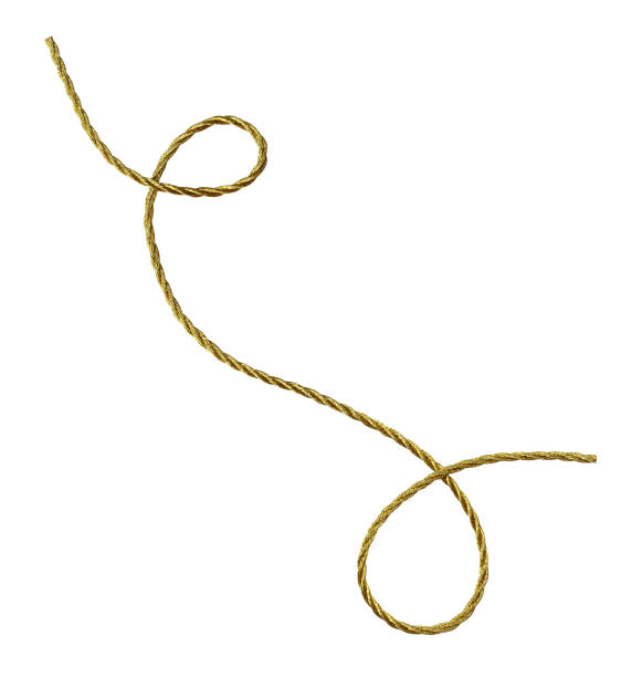 Twisted golden metallic rope