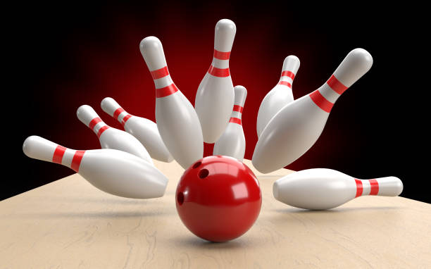 istock Bowling ball hits 10 pins down for the winning strike. 1417205005