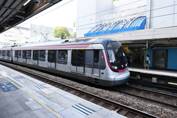 MTR train inside the Kowloon tong Platform in hong kong-08/22/2022 17:02:51 +0000.MTR Station providing the services for East rail line.