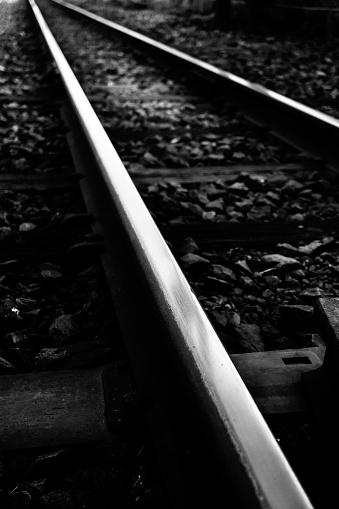 monochrome railway image