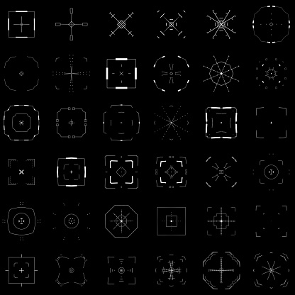 Technology Digital White Symbols on Black Background