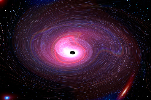 Close-up of Black Hole with nebula.