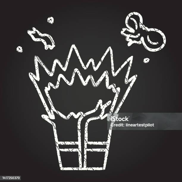 Exploding Present Chalk Drawing Stock Illustration - Download Image Now ...