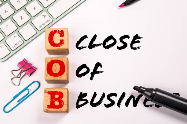 istock COB - Close of Business. Computer keyboard on the office table 1417258679