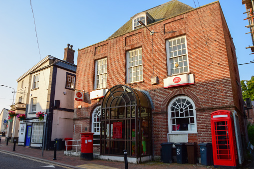 Holywell, Flintshire, UK: Aug 14, 2022: The Post Office in the small North wales market town of Holywell