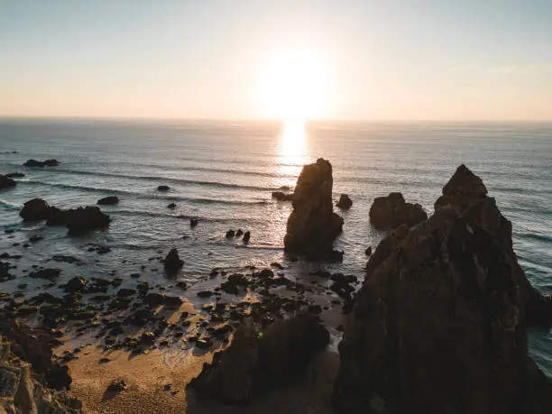 Photo of Aerial View Of Ursa Beach, Near Cabo Da Roca Bordering On Atlantic Ocean