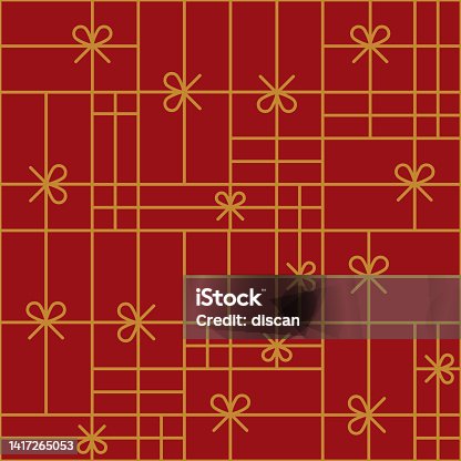 istock Holidays Seamless pattern with Geometric gift boxes. 1417265053