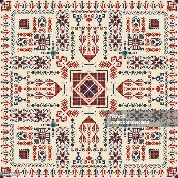 Tarz Pattern Tatreez Pattern 15 Stock Illustration - Download Image Now - Arab ...