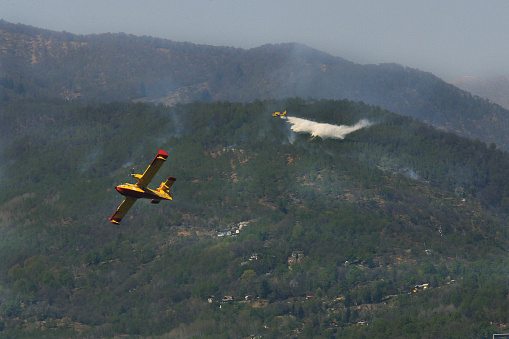 Canadairs in action - fire