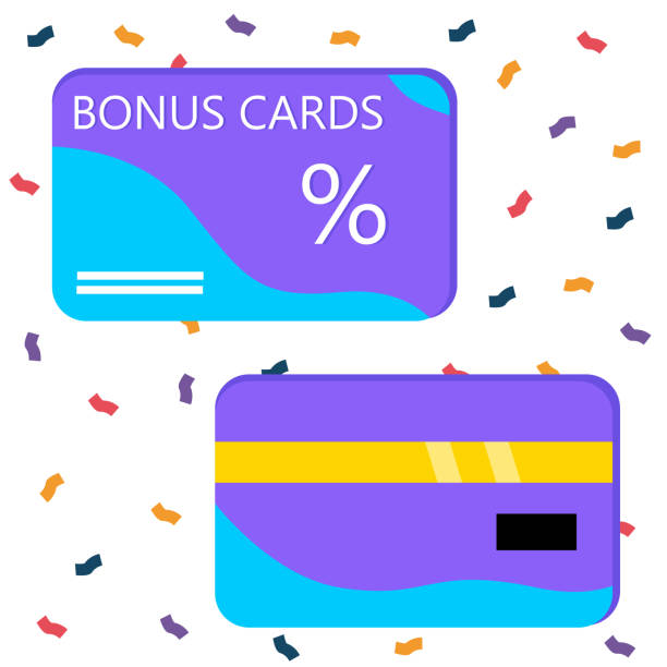 istock The plastic bonus card is shown on both sides. discount card 1417268404