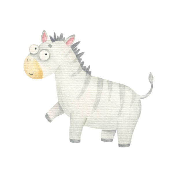 istock cute childish wild safari animals, watercolor illustration on white background 1417268645