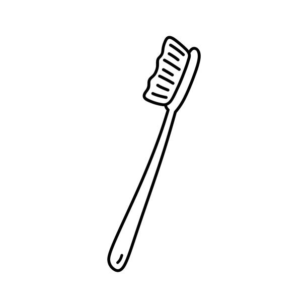 Cute toothbrush isolated on white background. Oral hygiene. Vector hand-drawn illustration in doodle style. Perfect for decorations, logo, various designs. Cute toothbrush isolated on white background. Oral hygiene. Vector hand-drawn illustration in doodle style. Perfect for decorations, logo, various designs. teeth clipart stock illustrations