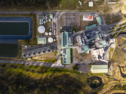 Aerial view of the Redbank coal Power Station, Warkworth NSW, Australia