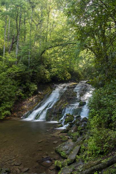 istock Indian Creek Falls with low water flowing into pond- long exposure 1417275166
