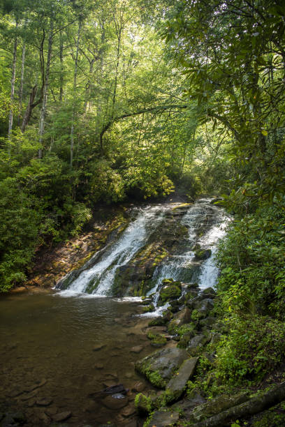 istock Indian Creek Falls with low water flowing into pond- freeze frame 1417275210