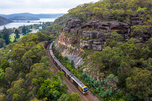 OSCAR Passenger train Travelling north into Brooklyn from Sydney NSW, towards the Central coast.