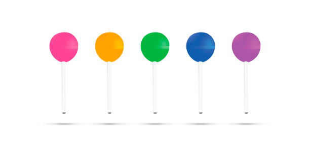 istock sweet lollipops multicolored candies on stick. Candy design vector icon flat isolated illustration 1417278601