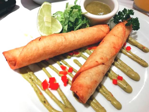 istock Mexican flautas filled up with chicken 1417278808