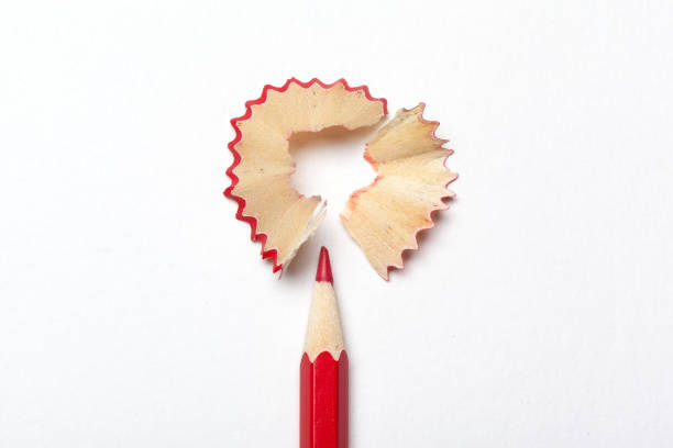 istock Pencil & pencil shavings isolated on white background 1417278869