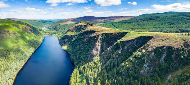 Steep Valley and Glendalough Lake in the Wicklow Mountains