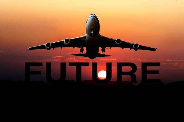istock jet airplane is flying at sunset 1417280910