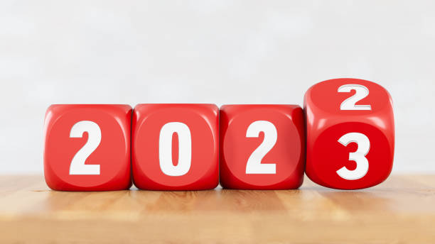 istock 2022 Dices Turns 2023. New Year Concept 1417283330