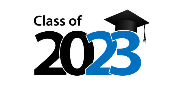 ilustraciones, imágenes clip art, dibujos animados e iconos de stock de clase de 2023 - graduation