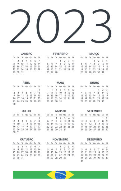 Calendar 2023 Brazil - vector illustration. Brazilian version. Portuguese language. vector art illustration