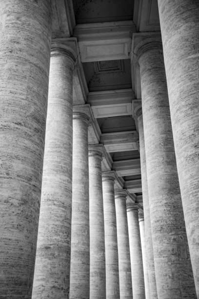 istock Black and white stone pillars surrounding the Vatican 1417301289